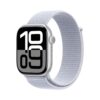 Apple Watch Series 10 [GPS 46mm case] Smartwatch with Silver Aluminium Case with Blue Cloud Sport Loop. Fitness Tracker, ECG App, Always-On Retina Display, Carbon Neutral