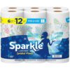 Sparkle Pick-A-Size Paper Towels, Spirited Prints, 6 Double Rolls = 12 Regular Rolls, Everyday Value Paper Towel With Full And Half Sheets