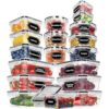 Skroam 36 Pack Food Storage Containers (18 Airtight Kitchen Storage & 18 Lids), Plastic BPA-Free Meal Prep Container for Pantry Organizers and Storage with Free Labels & Marker