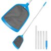 Pool Leaf Skimmer Net with Aluminum Poles 5 Sections 6 Feet Swimming Pool Cleaning Net Leaf Catcher for Above Ground Pools Inground Pools