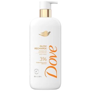 Dove Serum Body Wash Glow Recharge illuminates & Exfoliates skin with brightening Vitamin C Serum 18.5 Fl Oz