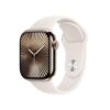 Apple Watch Series 10 [GPS + Cellular 42mm case] Smartwatch with Gold Titanium Case with Starlight Sport Band - S/M. Fitness Tracker, ECG App, Always-On Retina Display, Water Resistant