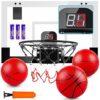 Indoor Basketball Hoop Boys Gifts for Teens and Adults Door Room Basketball Hoop Mini Hoop with Electronic Scoreboard, 3 Balls and Batteries Basketball Toys for 8 9 10 11 12