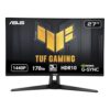 ASUS TUF Gaming 27" 2K HDR Monitor (VG27AQ1A) - QHD (2560 x 1440), IPS, 170Hz (Supports 144Hz), 1ms, Extreme Low Motion Blur, Speaker, G-SYNC Compatible, VESA Mountable, DisplayPort, HDMI,BLACK
