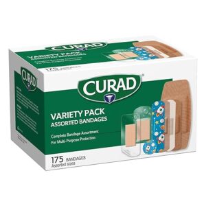 Curad Family Bandage Variety Pack, 4 Styles Included Waterproof, Galaxy, Flex-Fabric, Heavy Duty, 175 Bandages