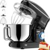 Facelle Stand Mixer, Electric Kitchen Mixer, 660W 6 Speed Tilt-Head stand mixer with Pulse, Attachments include 6.5QT Bowl, Dishwasher Safe Beater,Dough Hook,Whisk for Dough,Baking,Cakes,Cookie -Black