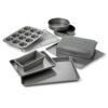 Calphalon 10-Piece Nonstick Bakeware Set, Includes Baking Sheet, Cookie Sheet, Cake Pans, Muffin Pan, and More, Dishwasher Safe, Silver