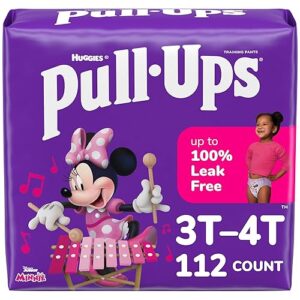 Pull-Ups Girls' Potty Training Pants, Size 3T-4T Training Underwear (32-40 lbs), 112 Count (4 Packs of 28)