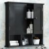TaoHFE Black Bathroom Cabinet,Bathroom Wall Cabinet 2 Door Adjustable Shelves,Over The Toilet Storage Cabinet,Black Bathroom Cabinet Wall Mounted,Medicine Cabinets for Bathroom Laundry Room Kitchen