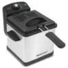 Elite Gourmet EDF1607# 800-Watt Mesh Basket 1.6 Quart / 6.5 Cup Oil Capacity, Electric Immersion Deep Fryer with Temperature Knob and Lid with View Window, stainless steel
