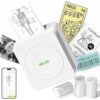 Nelko Sticker Printer, PM230 Print Pod Mini Printer Bluetooth Portabel Sticker Maker with 3 Rolls Paper, Print Pods Mini Printer with Multiple Templates for Phone & Tablet, White, 1 Pack