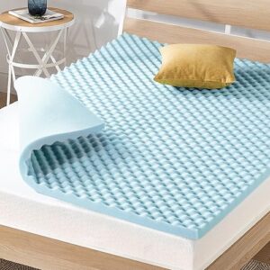 Best Price Mattress 2 Inch Egg Crate Memory Foam, Cooling Gel Infusion, Twin Mattress Topper, Blue (ECMF-GM2T)