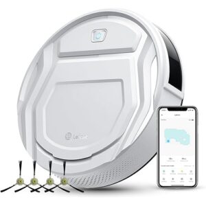 Lefant M210 Pro Robot Vacuum with Powerful Suction, 6 Cleaning Modes, 120 Mins Runtime, Quiet, Self-Charging, Voice Control, Ideal for Pet Hair and Hard Floor, White