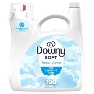 Downy Free & Gentle Fabric Softener, Fabric Conditioner, Hypoallergenic, 190 Loads, 140 fl oz, Downy Fabric Softener, Liquid Fabric Softener