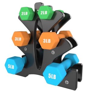 Portzon Weights Dumbbells 10 Colors Options Compatible with Set of 2 Neoprene Dumbbells Set,1-15 LB, Anti-Slip, Anti-roll, Hex Shape