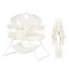 Dream On Me Karley Bassinet in French White, Lightweight Portable Baby Bassinet, Quick Fold and Easy to Carry , Adjustable Double Canopy, Indoor and Outdoor Bassinet with Large Storage Basket.
