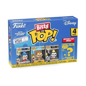 Funko Bitty POP! Disney - Sorcerer Mickey, 4-Pack - Sorcerer Mickey, Dale, Princess Minnie and A Surprise Mystery Mini Figure - 0.9 Inch (2.2 Cm) Collectable - Stackable Display Shelf Included