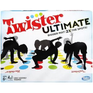 Hasbro Gaming Twister Ultimate: Bigger Mat, More Colored Spots, Family, Kids Party Game Age 6+; Compatible with Alexa (Amazon Exclusive)