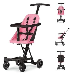Lightweight and Compact Coast Rider Stroller with One Hand Easy Fold, Adjustable Handles and Soft Ride Wheels, Pink, 365-PINK