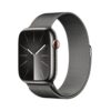 Apple Watch Series 9 [GPS + Cellular 45mm] Smartwatch with Graphite Stainless Steel Case with Graphite Milanese Loop. Fitness Tracker, Blood Oxygen & ECG Apps, Always-On Retina Display