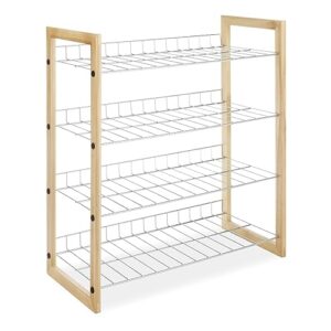 Whitmor Wood & Chrome 4 Tier Closet Shelf
