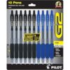 PILOT G2 Premium Refillable & Retractable Rolling Ball Gel Pens, 0.7mm Fine Point, 6 Black and 4 Blue Pens (Pack of 1, 10 Count Total)