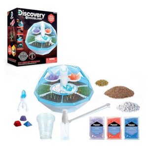 Discovery™ #Mindblown DIY Light-Up LED Terrarium - Plants & Crystals Geodome Grow Kit, 3 Colorful Crystal Formations, Rye Grass, Education STEM Activity Set, Indoor Science Experiment, Chemistry Gift