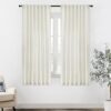 XTMYI 63 Inch Length Linen Sheer Curtains for Bedroom 2 Panels Back Tab Hooks Pleat Rod Pocket Light Filtering Semi Transparent Opaque Drapes for Living Room Bathroom Window,50x63 in Long,Cream Beige