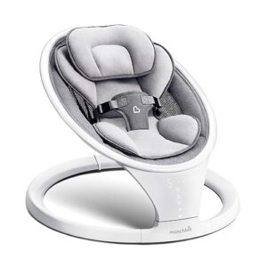 Munchkin Baby Swing, Portable and Lightweight, Bluetooth Enabled with Natural Sway in 5 Ranges of Motion, Grey/White