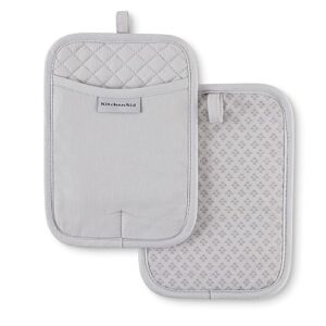KitchenAid Asteroid Pot Holder 2-Pack Set, Matte Grey, 7"x10"