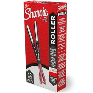 Sharpie Rollerball Pen, Needle Point (0.5mm) Precision Pen, Red Ink, 12 Count