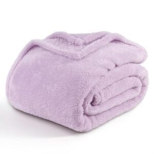 Berkshire Blanket Classic Extra-Fluffy™ Plush Throw Blanket, Soft Fuzzy Fluffy Long Hair Throw Blanket for Couch Sofa Bed, Pastel Lilac Purple, 50x60 Inches