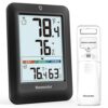 Newentor Indoor Outdoor Thermometer Wireless, Weather Stations Wireless Indoor Outdoor, Outdoor Thermometers for Patio House, Black with 1 Sensor