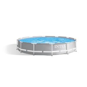 Intex 26710EH Prism Frame Premium Above Ground Swimming Pool: 12ft x 30in – SuperTough Puncture Resistant – Rust Resistant – Easy Assemble – 1718 Gallon Capacity – Pool Only