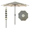 Abba Patio 9FT Lyon Outdoor Patio Umbrella Outdoor Table Umbrella with Push Button Tilt and Crank Market Umbrella 8 Sturdy Ribs UV Protection Waterproof for Garden Deck Backyard Pool, Stripe