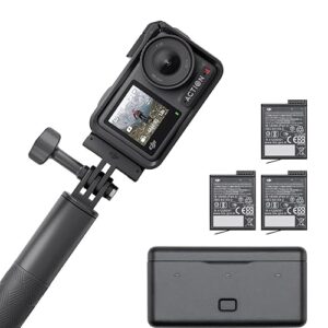 DJI Osmo Action 4 Adventure Combo, 4K/120fps Waterproof Action Camera with a 1/1.3-Inch Sensor, 10-bit & D-Log M Color Performance, Up to 7.5 h with 3 Batteries, Outdoor Camera for Travel, Biking