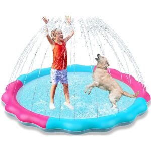 Kids Dog Splash Pad Sprinkler - ummer Outdoor Water Toys Backyard Durable Splash Pad for Toddlers Kids