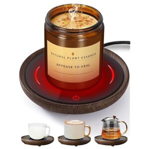 PUSEE Candle Mug Warmer, Gravity-Induction Coffee Mug Warmer for Desk with 2 Temp Settings, Auto Shut Off Coffee Cup Warmer, Beverage Warmers Heating Plate for Coffee, Tea, Milk and Candle Wax