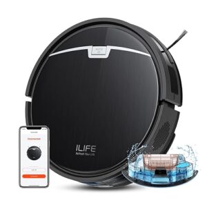 ILIFE Robot Vacuum and Mop, 3000Pa Strong Suction Robot Vacuum Cleaner, Gyro Navigation, App Control, No Tangle, Compatible with 2.4GHz WiFi, Alexa, Ideal for Hard Floor, Pet Hair, V9