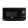 Farberware Countertop Microwave 700 Watts, 0.7 Cu. Ft. - Microwave Oven With LED Lighting and Child Lock - Perfect for Apartments and Dorms - Easy Clean Grey Interior, Retro Black