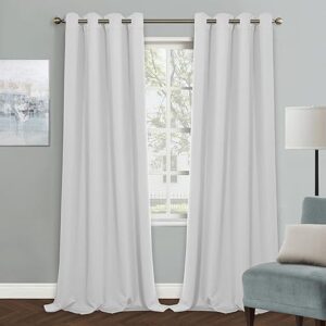 MYSKY HOME Blackout Curtain for Bedroom, Grommet Room Darkening Curtain, Amazing Triple Weave Thermal Insulated Curtain, 1 Curtain Panel ( 52 x 108 Inch, Greyish White )