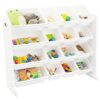 Humble Crew Supersized Toy Storage Organizer with 16 Removable Bins, White/White – Large Toy Storage for Toddlers Ideal for Kids' Rooms, Playrooms, and Nurseries - Modern Toy Bins for Kids