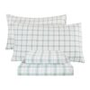 Viviland Plaid Queen Sheet Set 6 Pieces Blue Grey Plaid Bed Sheet Soft Breathable Brushed Microfiber Bedding Sheets & Pillowcases Wrinkle Free Fitted Sheets with 15" Deep Pocket for Queen Size