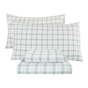 Viviland Plaid Queen Sheet Set 6 Pieces Blue Grey Plaid Bed Sheet Soft Breathable Brushed Microfiber Bedding Sheets & Pillowcases Wrinkle Free Fitted Sheets with 15" Deep Pocket for Queen Size