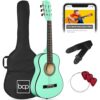 Best Choice Products 30in Kids Acoustic Guitar, All-in-One Beginner Starter Kit w/Strap, Case, Extra Strings, Rosette Inlay - SoCal Green