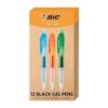 BIC Intensity Clic Black Gel Pens, Medium Point (0.7mm), 12-Count Pack, Retractable Gel Pens With Comfortable Grip (packaging may vary)