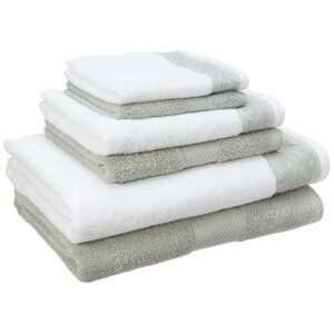 Modern Threads 600 GSM 6-Piece Towel Set with Filgree Jacquard Border Sage