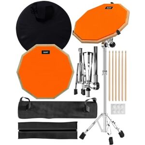 SLINT Drum Practice Pad, 12" Drum Pad 2 Surfaces - Double-Sided Practice Drum Pad Set, Practice Pad for Beginners - Snare Drum Practice Pad - Drum Pad For Kids (Full Drum Pad Kit with 4" Snare Drum)