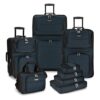Travel Select Amsterdam Expandable Rolling Upright Luggage, Navy, 8-Piece Set