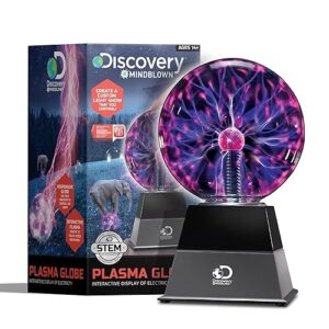 Discovery #MINDBLOWN Plasma Globe Lamp - Touch and Sound Sensitive Lightning, Electric Plasma Ball Interactive Novelty Toy, Bedroom & Desktop Home Décor, Tesla Coil Light Plasma Orb